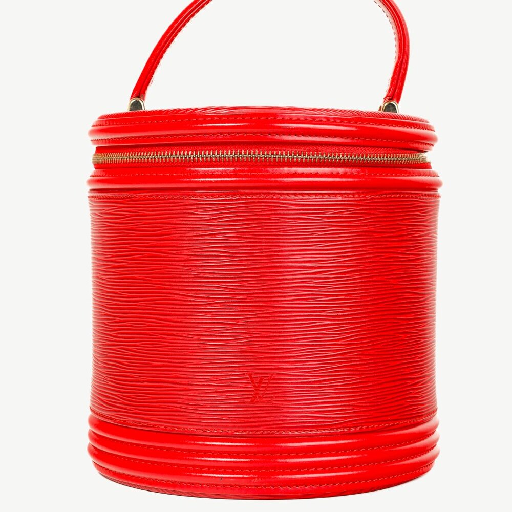 Louis Vuitton Epi Cannes Castillan Red Leather Round Handbag